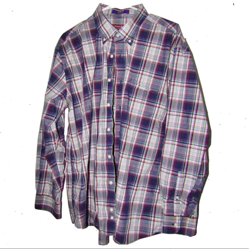 Alan Flusser long sleeve plaid dress shirt